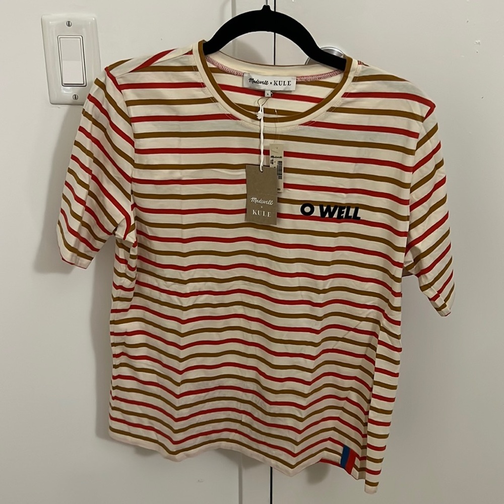 MADEWELL x KULE Striped O Well Tee Shirt
